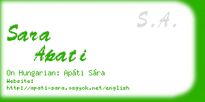 sara apati business card